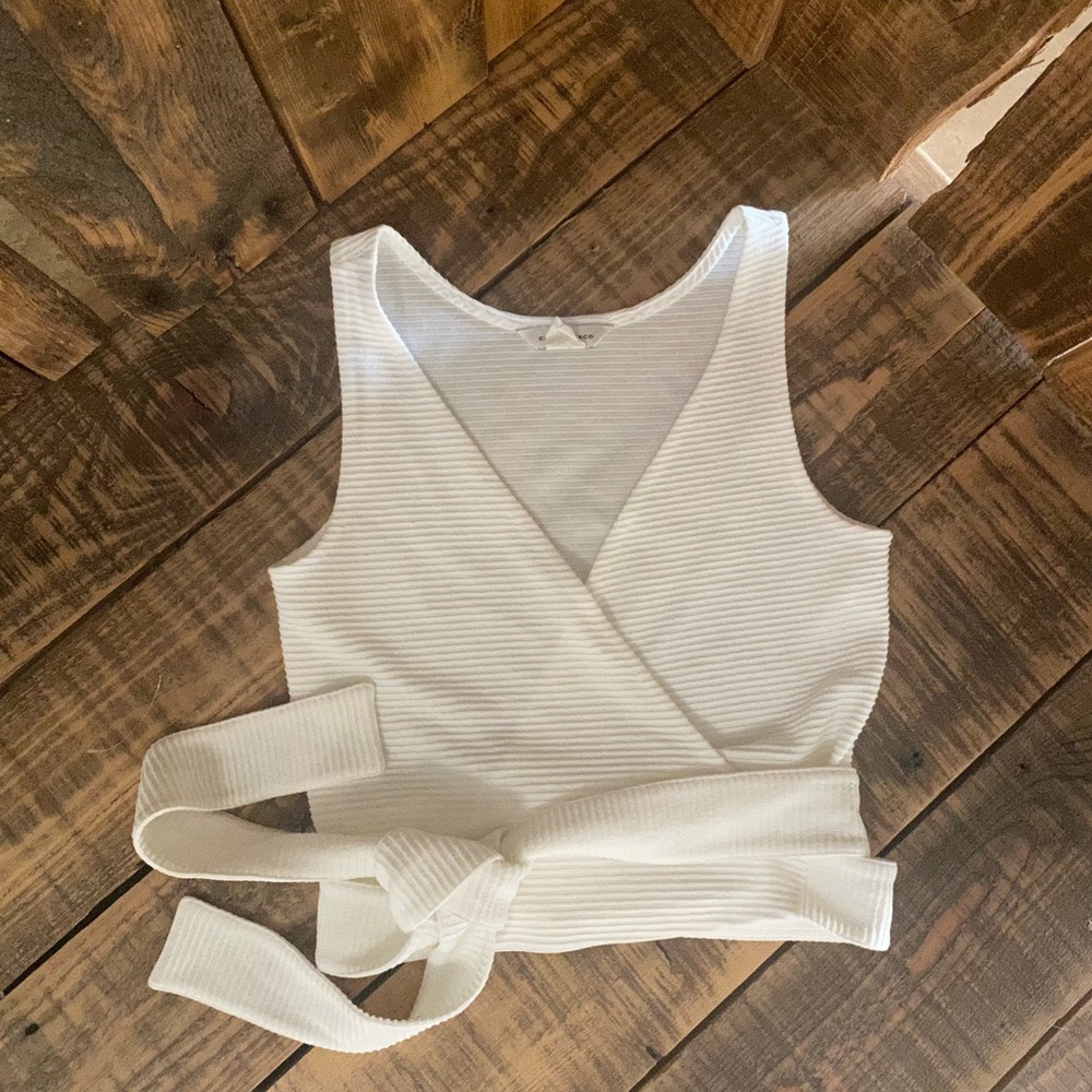 CLUB MONACO White Textured Tie Around